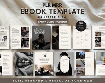 PLR eBook Template Editable Canva  Course Creator Lead Magnet Coaching Guide Workbook MRR License Digital Product Done for You Master Resell