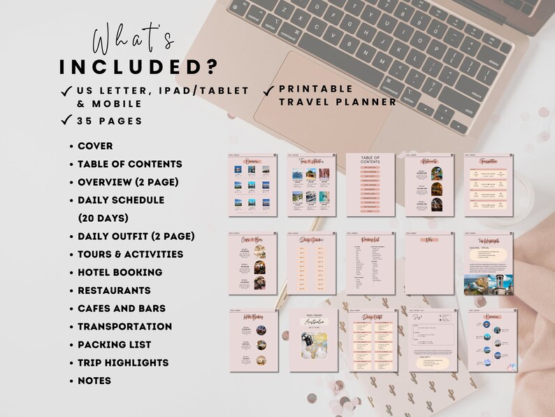 PLR Mrr Travel Itinerary Planner Template for Resell Hyperlinked Commercial Use Canva Digital Travel Guide PLR License Digital Product