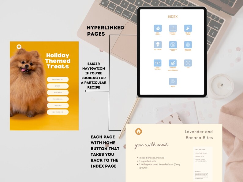 PLR Recipe Book Template Editable Canva Pet Dog Treats Cookbook Ebook ...