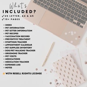 PLR Digital Planner Pet Care Planner Done for you Hyperlinked Planner Editable Canva Private Label Rights License Digital Product MRR Resell