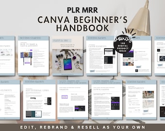 Canva Crash Course with Private Label Rights MRR PLR Digital Product Done for You Resell Ebook Template Canva Handbook Basic Guide Template