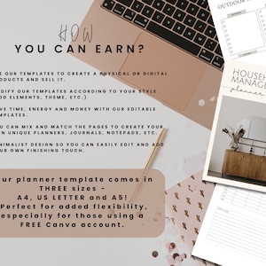 PLR Household Management Planner Template Home Guide Editable Canva House Checklist Guide Tracker Done for you MRR License Digital Product