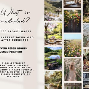 Spring Cottagecore Aesthetic Stock Photo Vintage Garden Photography Content Stock Images Instagram Marketing PLR MRR Branding Social Media