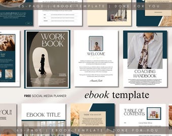 Ebook Template Canva Editable Lead Magnet Coaching Guide Book Course Creator Done for You Aesthetic Modern Workbook Worksheet Template