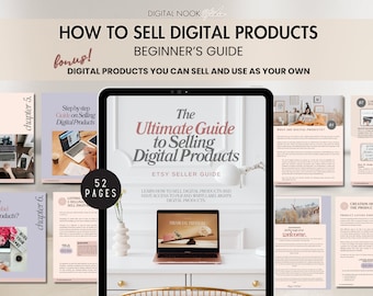 How to Sell Digital Products on Etsy Selling on Etsy Beginner's Guide PLR MRR Digital Products to Sell Done For You Template Digital Shop