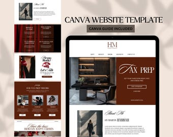 Tax Website Template Canva Tax Season Website Red Aesthetic Landing Page Business Web Site Canva One Page Accounting Website Done For You