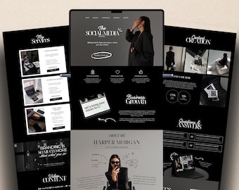 Canva Website Template Social Media Manager Portfolio Marketing Girl Instagram Aesthetic Coach Influencer UGC Landing Page Content Creator