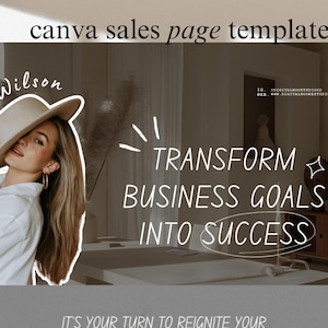 Aesthetic Sales Page Template Done for You Canva Website Neutral Doodle Portfolio Marketing One Page Creator Coach Landing Editable Funnel