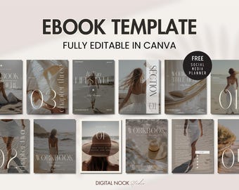 Modello di eBook Canva, libro di lavoro modificabile, lead magnet, libro di coaching, creatore di corsi, foglio di lavoro estetico neutro pronto per te, download digitale