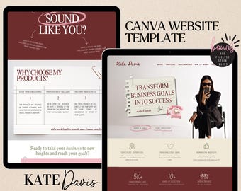 Canva Website Template Coaching Website Doodle Mulberry Aesthetic Landing Page Course Creator Funnel Web Site One Page Modern Trending UGC