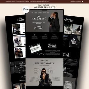Canva Website Template Social Media Manager Portfolio Marketing Girl Instagram Aesthetic Coach Influencer UGC Landing Page Content Creator