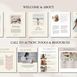 Canva Ebook Template Editable Workbook Lead Magnet Coaching Book Course Creator Done for YouYou Neutral Aesthetic Worksheet Digital Download