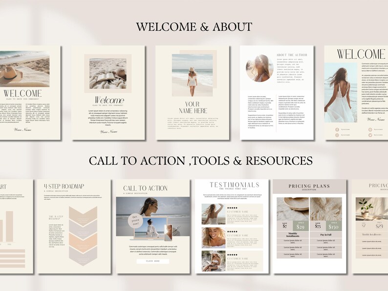 Canva Ebook Template Editable Workbook Lead Magnet Coaching Book Course Creator Done for YouYou Neutral Aesthetic Worksheet Digital Download