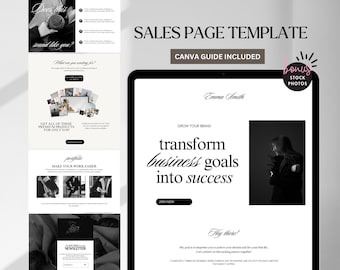 Sales Page Template Done for You Canva Website Digital Product Seller Marketing Page Course Creator Coach Landing Editable Sales Funnel