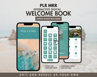 Digital Airbnb Welcome Book PLR Digital Product Editable Mobile Guest Book Template Private Label Rights Done for you Rental Commercial Use