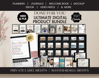Plr Digital Products Ultimat Plr Mrr-paket Private Label-rättigheter Masteråterförsäljningsrättigheter, sälj vidare Etsy Digital Planner-mall Faceless Reels