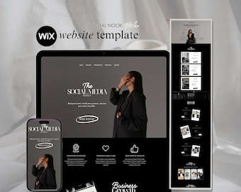 WIX Website Template Coaching Sales Page Luxury Black Aesthetic Service Landing Page Course Creator Business One Page Classic UGC Web Site