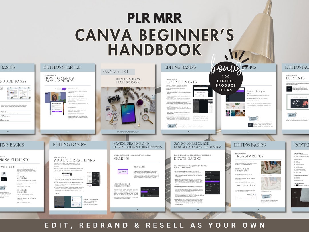 PLR MRR Canva Crash Course Basic Guide Template Private Label Rights ...
