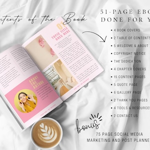 Ebook Template Canva Editable Lead Magnet Coaching Guide Book Course Creator Done for You Pink Modern Workbook Worksheet Digital Download