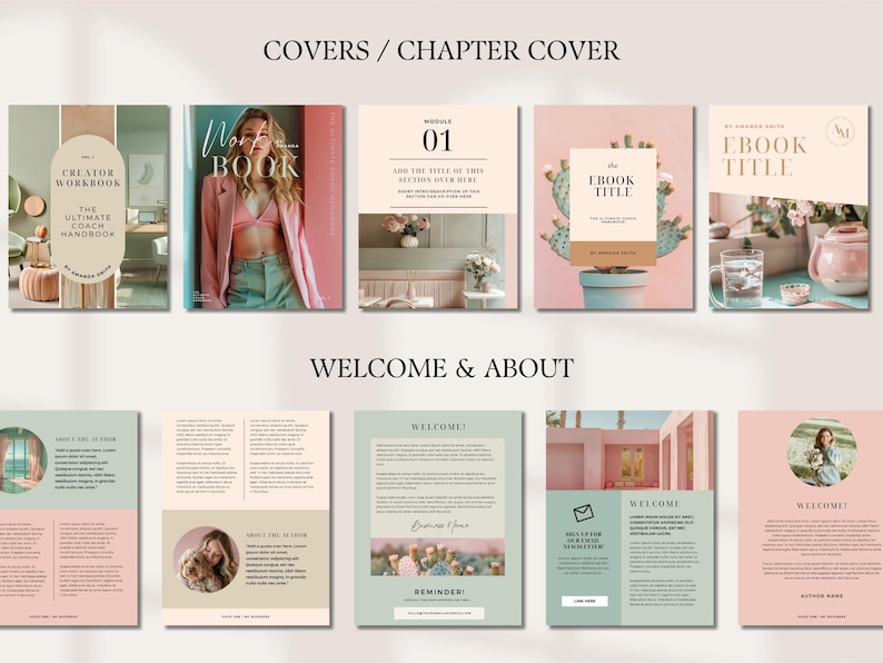 Workbook Template Canva Editable Lead Magnet Coaching Guide Book Course Creator Done for You Pastel Pink eBook Worksheet Digital Download
