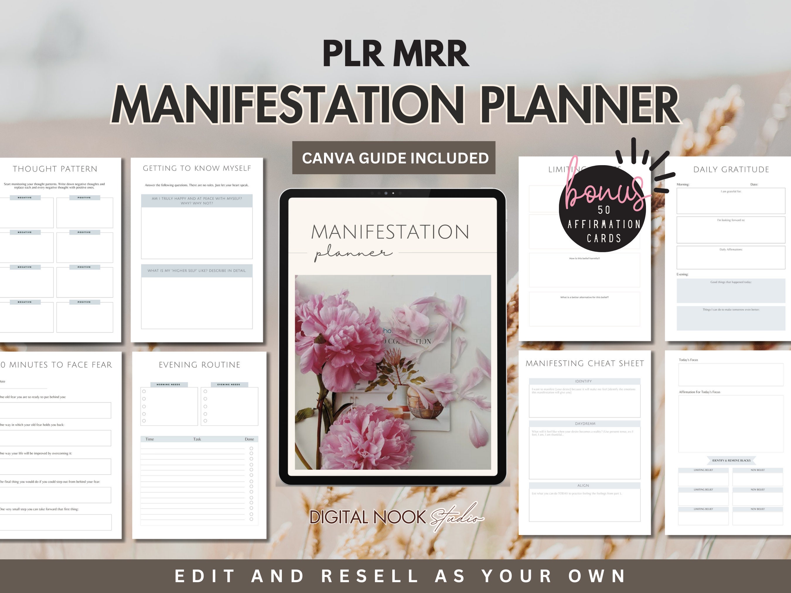 PLR Planner MRR Digital Planner Manifestation PLR Done for You Resell ...