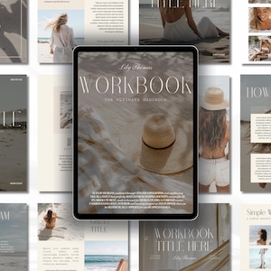 Canva Ebook Template Editable Workbook Lead Magnet Coaching Book Course Creator Done for YouYou Neutral Aesthetic Worksheet Digital Download