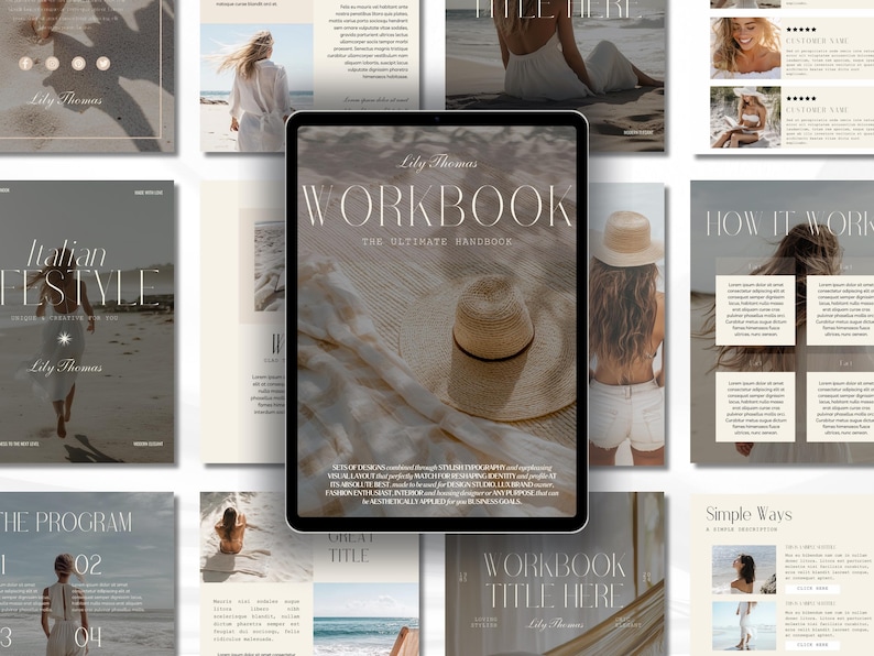 Canva Ebook Template Editable Workbook Lead Magnet Coaching Book Course Creator Done for YouYou Neutral Aesthetic Worksheet Digital Download