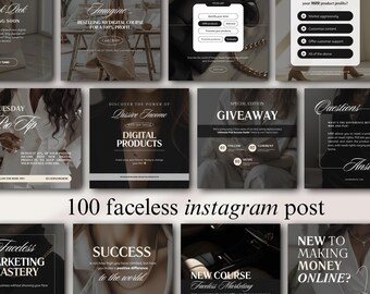 Social Media Manager Template Faceless Instagram Post Content Post Bundle Done For You Black Aesthetic Content Marketing Instagram Carousel
