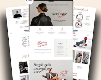 Modern Aesthetic Canva Website Template Social Media Manager Portfolio Marketing Pinterest Inspired Instagram Landing Page Content Creator