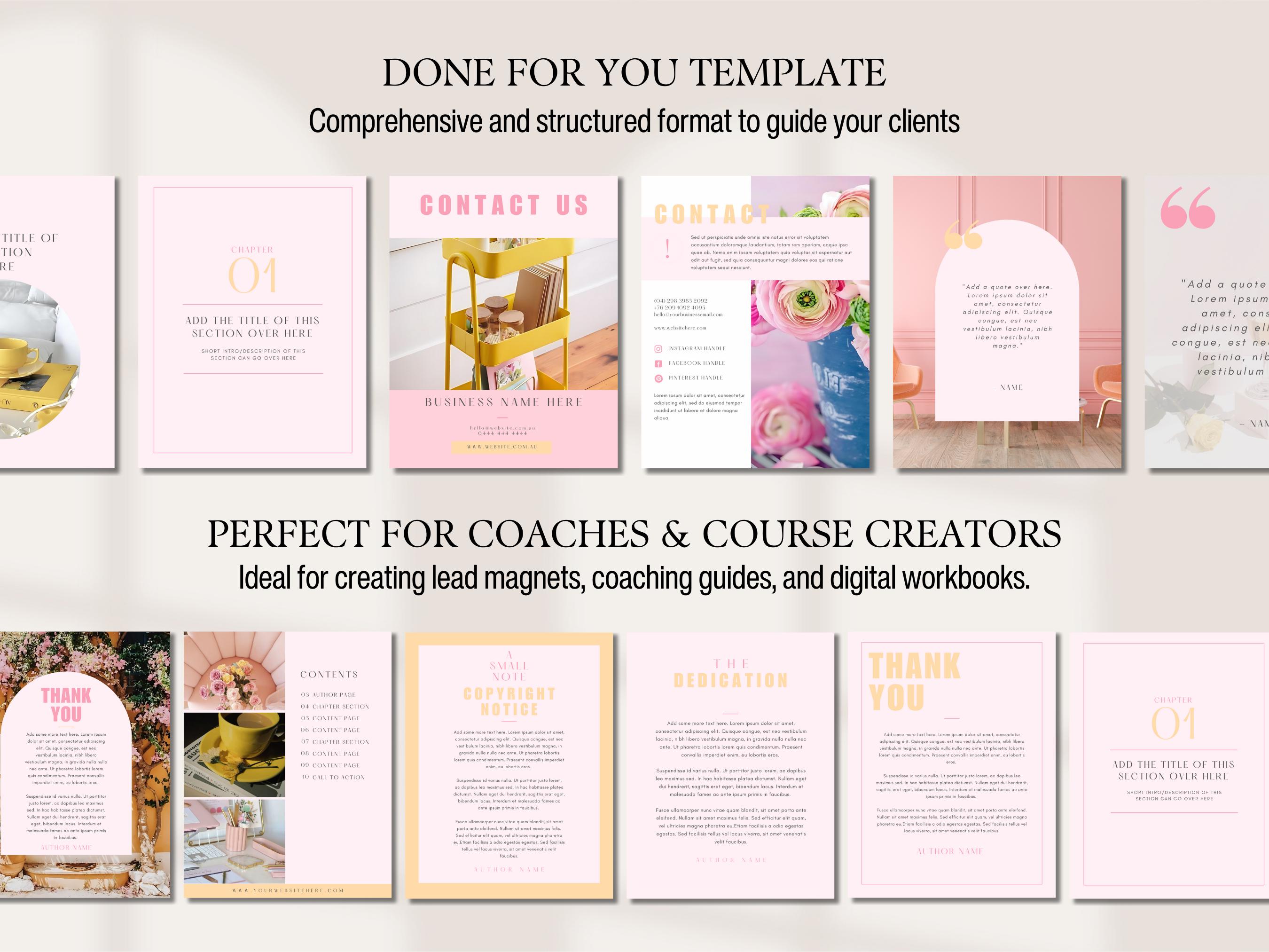 Ebook Template Editable Canva Course Creator Lead Magnet Coaching Guide ...