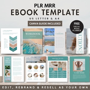 PLR eBook Template Editable Canva Simple Lead Magnet Coaching Guide Course Creator Workbook MRR License Digital Product Done for You Resell