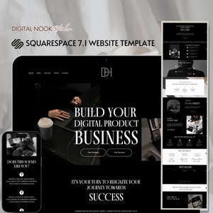 Squarespace Coaching Template Digital Product Seller Website Course Creator Page Template Black Luxury Theme Custom Square Space Template 71