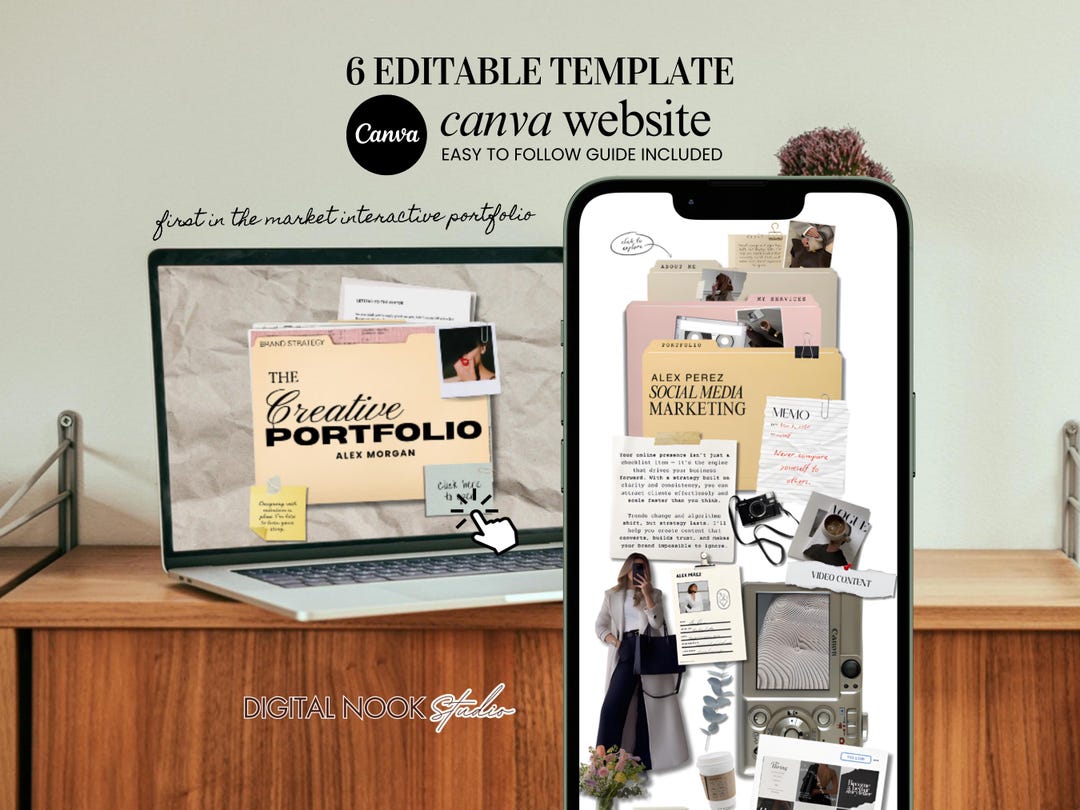 Canva Website Template Creative Portfolio Social Media Manager ...