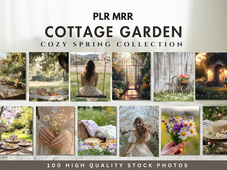 Spring Cottagecore Aesthetic Stock Photo Vintage Garden Photography Content Stock Images Instagram Marketing PLR MRR Branding Social Media