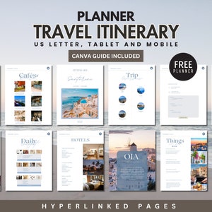 Travel Itinerary Template Coastal Vacation Planner Mobile Editable Trip Itinerary Planner Printable Travel Schedule Canva Travel Agent Guide