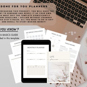 PLR MRR Life Planner Template Canva Editable Self Care Workbook Life ...