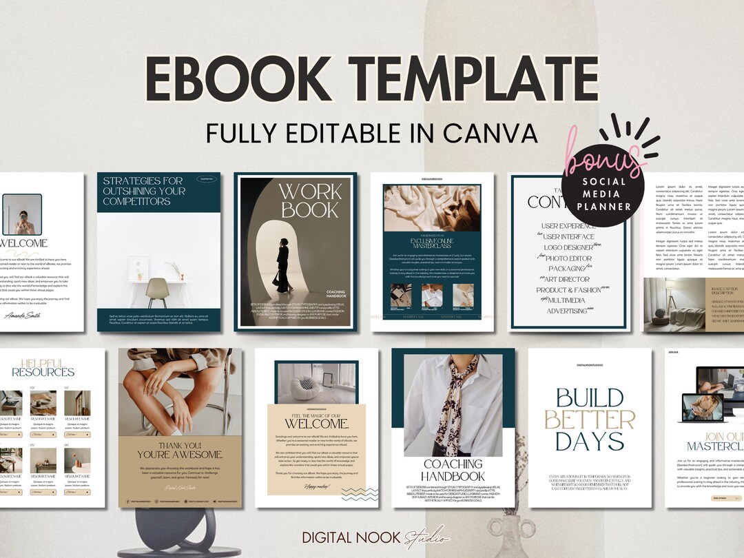 Ebook Template Canva Editable Lead Magnet Coaching Guide Book Course ...