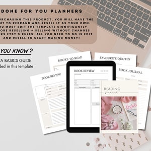 Digital Reading Journal, PLR Reading Journal, Book Tracker, Reading Tracker, Done for you Book Club Journal Plr Mrr Digital Products