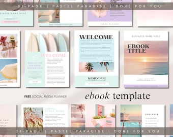 Modèle d'ebook Pastel Canva, modifiable, aimant en plomb, guide de coaching, créateur de cours, fait pour vous, classeur moderne, feuille de calcul, téléchargement immédiat