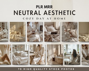 Neutraal Esthetisch Comfortabel thuis Stock Afbeeldingen Beige Anoniem Stock Foto Marketing Light Cream PLR MRR AI Branding Social Media Minimalist