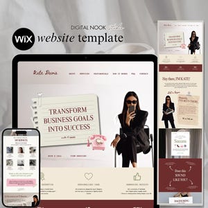 WIX Website Template Coaching Sales Page Modern Doodle Aesthetic Service Landing Page Course Creator VA Business One Page Trending Web Site