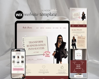 WIX Website Template Coaching Sales Page Modern Doodle Aesthetic Service Landing Page Course Creator VA Business One Page Trending Web Site