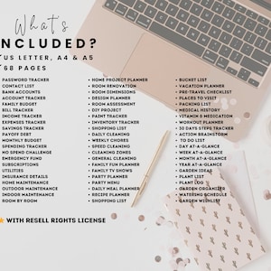 PLR Household Management Planner Template Home Guide Editable Canva House Checklist Guide Tracker Done for you MRR License Digital Product