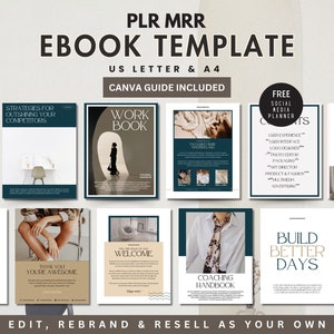 PLR eBook Template Editable Canva Simple Lead Magnet Coaching Guide Course Creator Workbook MRR License Digital Product Done for You Resell