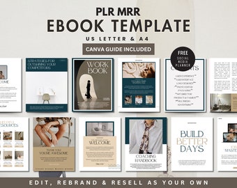 PLR eBook Template Editable Canva Simple Lead Magnet Coaching Guide Course Creator Workbook MRR License Digital Product Done for You Resell