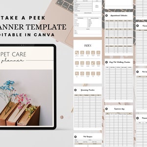 PLR Digital Planner Pet Care Planner Done for you Hyperlinked Planner Editable Canva Private Label Rights License Digital Product MRR Resell