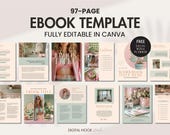 Ebook Template Canva Editable Lead Magnet Coaching Guide Book Course Creator Done for You Pastel Pink Green Checklist Workbook Worksheet