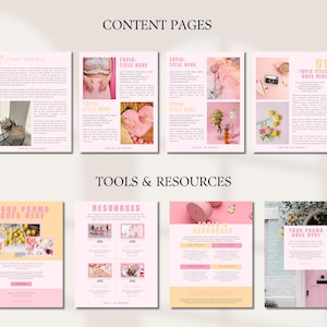 Ebook Template Canva Editable Lead Magnet Coaching Guide Book Course Creator Done for You Pink Modern Workbook Worksheet Digital Download