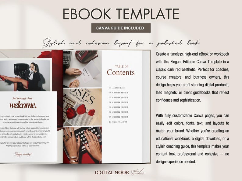Ebook Template Elegant Editable Canva Lead Magnet Coaching Guide Book ...
