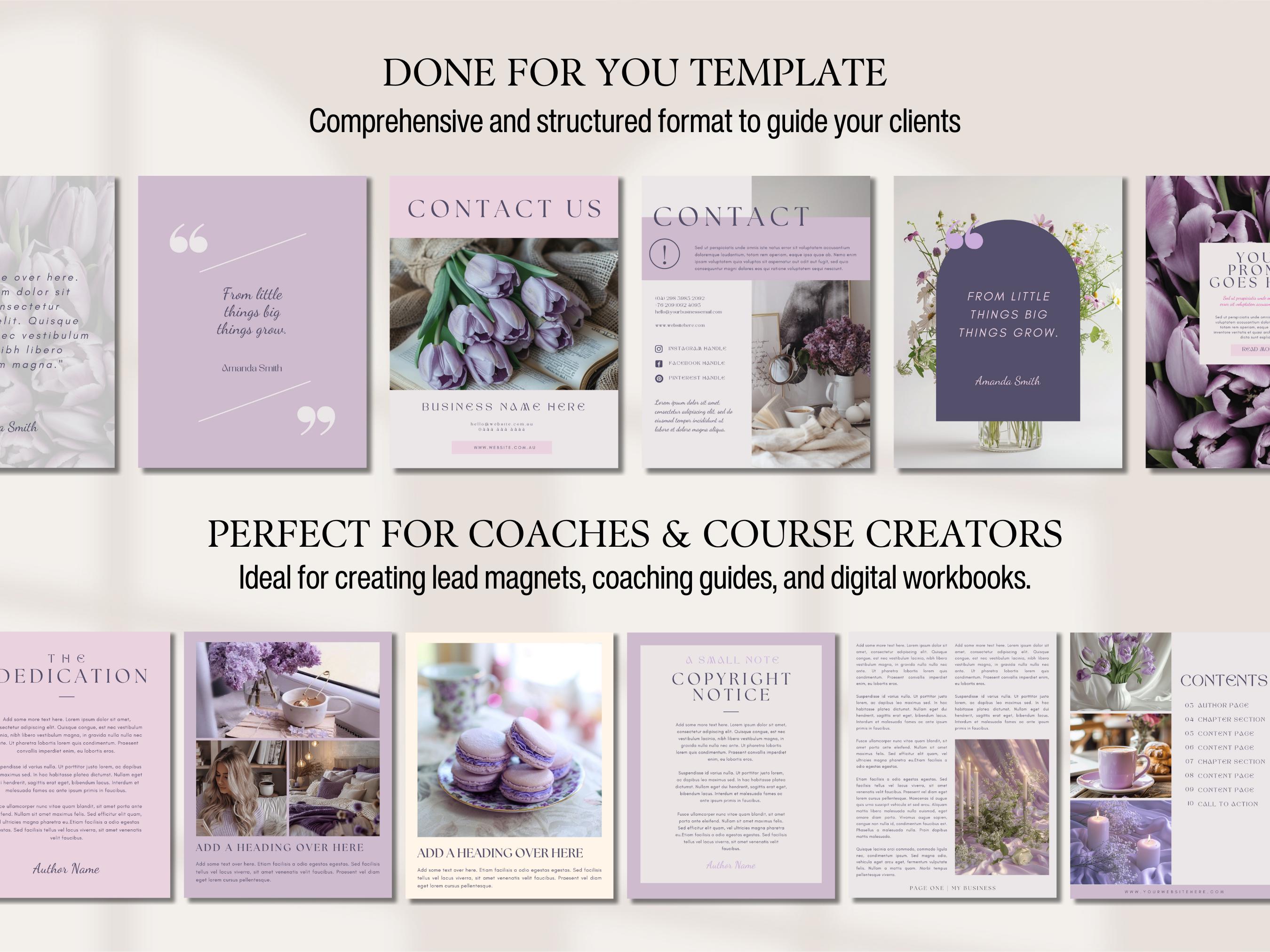 Ebook Template Canva Editable Lead Magnet Coaching Guide Book Course ...